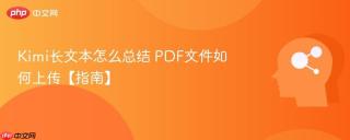 Kimi长文本怎么总结 PDF文件如何上传【指南】
