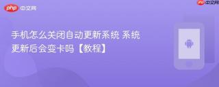 手机怎么关闭自动更新系统 系统更新后会变卡吗【教程】