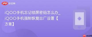 iQOO手机忘记锁屏密码怎么办_iQOO手机强制恢复出厂设置【方案】