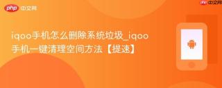 iqoo手机怎么删除系统垃圾_iqoo手机一键清理空间方法【提速】