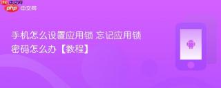 手机怎么设置应用锁 忘记应用锁密码怎么办【教程】