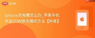 iphone充电慢怎么办_苹果手机开启20W快充模式方法【科普】