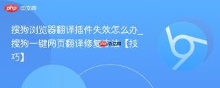 搜狗浏览器翻译插件失效怎么办_搜狗一键网页翻译修复方法【技巧】