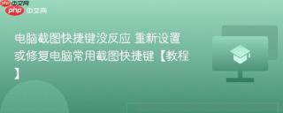 电脑截图快捷键没反应 重新设置或修复电脑常用截图快捷键【教程】