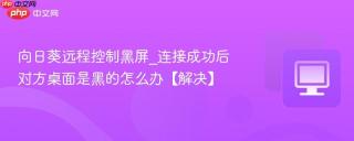 向日葵远程控制黑屏_连接成功后对方桌面是黑的怎么办【解决】