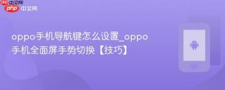 oppo手机导航键怎么设置_oppo手机全面屏手势切换【技巧】