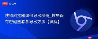 搜狗浏览器如何导出密码_搜狗保存密码查看与导出方法【详解】