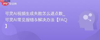 可灵ai视频生成失败怎么退点数_可灵ai常见报错与解决办法【faq】
