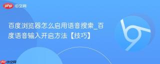 百度浏览器怎么启用语音搜索_百度语音输入开启方法【技巧】