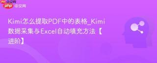 Kimi怎么提取PDF中的表格_Kimi数据采集与Excel自动填充方法【进阶】
