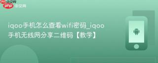 iqoo手机怎么查看wifi密码_iqoo手机无线网分享二维码【教学】