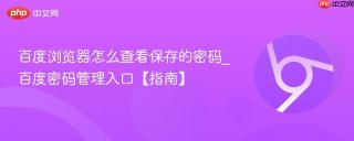 百度浏览器怎么查看保存的密码_百度密码管理入口【指南】
