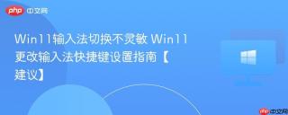 Win11输入法切换不灵敏 Win11更改输入法快捷键设置指南【建议】