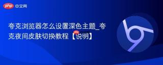 夸克浏览器怎么设置深色主题_夸克夜间皮肤切换教程【说明】