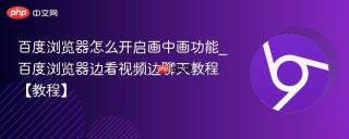 百度浏览器怎么开启画中画功能_百度浏览器边看视频边聊天教程【教程】