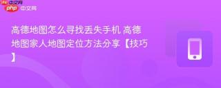 高德地图怎么寻找丢失手机 高德地图家人地图定位方法分享【技巧】
