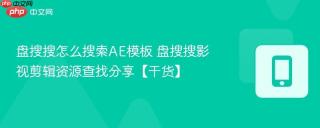 盘搜搜怎么搜索AE模板 盘搜搜影视剪辑资源查找分享【干货】