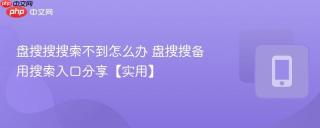 盘搜搜搜索不到怎么办 盘搜搜备用搜索入口分享【实用】