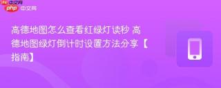 高德地图怎么查看红绿灯读秒 高德地图绿灯倒计时设置方法分享【指南】