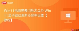 Win11电脑屏幕闪烁怎么办 Win11显卡驱动更新与频率设置【教程】