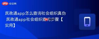 民政通app怎么查询社会组织真伪 民政通app社会组织查询步骤【实用】