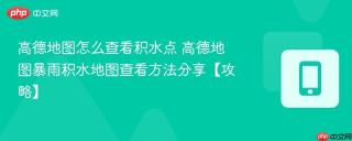 高德地图怎么查看积水点 高德地图暴雨积水地图查看方法分享【攻略】
