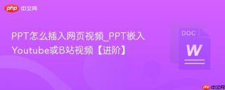 PPT怎么插入网页视频_PPT嵌入Youtube或B站视频【进阶】