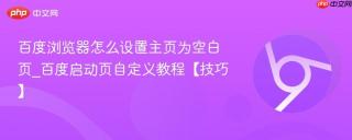 百度浏览器怎么设置主页为空白页_百度启动页自定义教程【技巧】