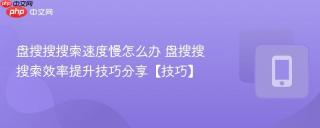 盘搜搜搜索速度慢怎么办 盘搜搜搜索效率提升技巧分享【技巧】