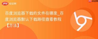 百度浏览器下载的文件在哪里_百度浏览器默认下载路径查看教程【方法】