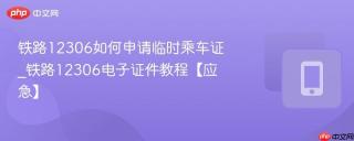 铁路12306如何申请临时乘车证_铁路12306电子证件教程【应急】