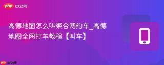 高德地图怎么叫聚合网约车_高德地图全网打车教程【叫车】