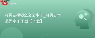 可灵ai视频怎么去水印_可灵ai作品无水印下载【下载】