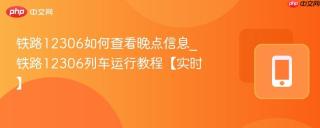 铁路12306如何查看晚点信息_铁路12306列车运行教程【实时】
