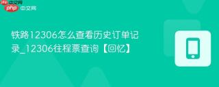 铁路12306怎么查看历史订单记录_12306往程票查询【回忆】