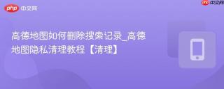 高德地图如何删除搜索记录_高德地图隐私清理教程【清理】