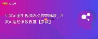 可灵ai图生视频怎么控制幅度_可灵ai运动系数设置【参数】