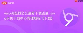 vivo浏览器怎么查看下载进度_vivo手机下载中心管理教程【下载】