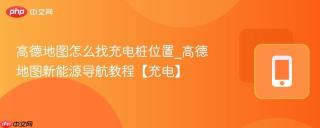 高德地图怎么找充电桩位置_高德地图新能源导航教程【充电】