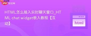html怎么插入实时聊天窗口_html chat widget嵌入教程【互动】