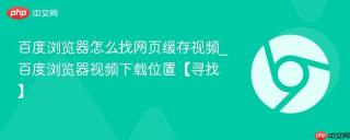 百度浏览器怎么找网页缓存视频_百度浏览器视频下载位置【寻找】