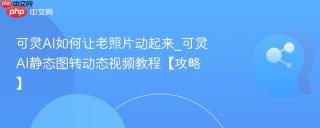 可灵AI如何让老照片动起来_可灵AI静态图转动态视频教程【攻略】