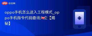oppo手机怎么进入工程模式_oppo手机指令代码查询大全【揭秘】