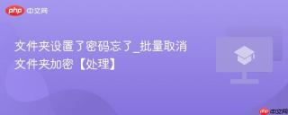 文件夹设置了密码忘了_批量取消文件夹加密【处理】