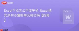 excel下拉怎么不变序号_excel填充序列与复制单元格切换【指南】