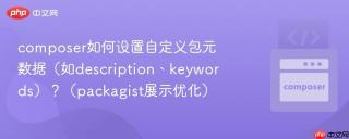 composer如何设置自定义包元数据（如description、keywords）？（packagist展示优化）