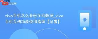 vivo手机怎么备份手机数据_vivo手机互传功能使用指南【设置】