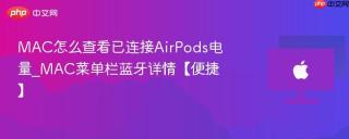 MAC怎么查看已连接AirPods电量_MAC菜单栏蓝牙详情【便捷】