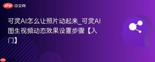 可灵AI怎么让照片动起来_可灵AI图生视频动态效果设置步骤【入门】