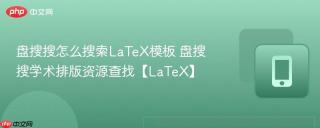 盘搜搜怎么搜索LaTeX模板 盘搜搜学术排版资源查找【LaTeX】